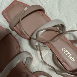 Arezzo Beige and Pink Strappy Sandals